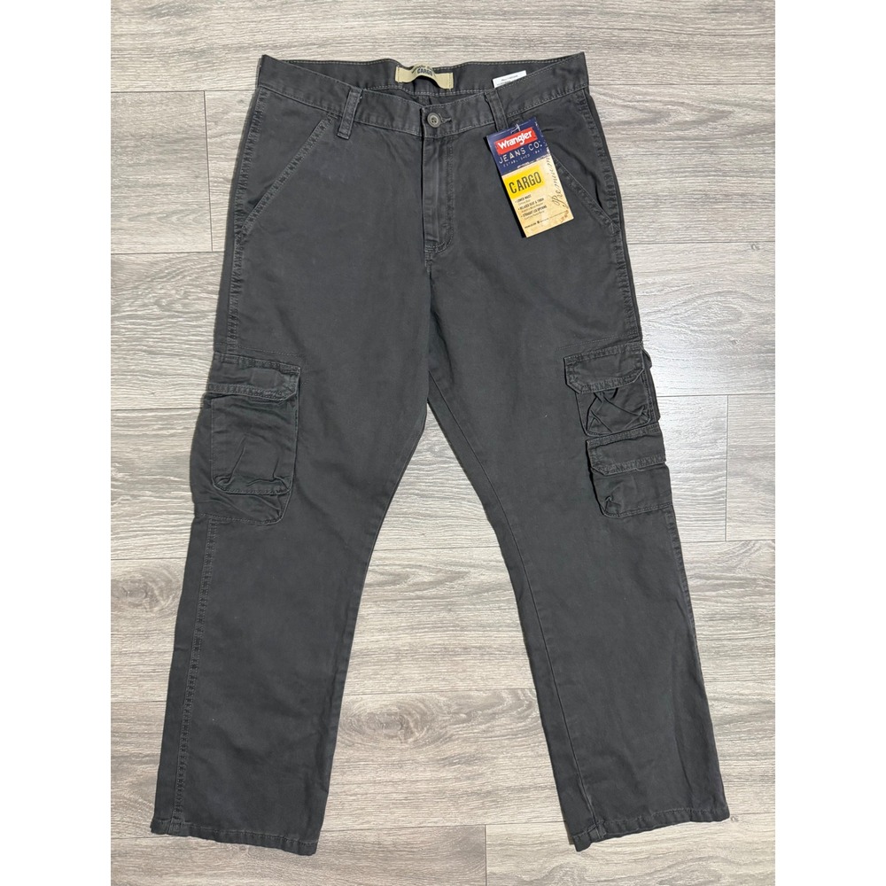 New Wrangler Jeans Co Mens Gray Cargo Pants 30x30 Relaxed Straight Fit 70BRWAH